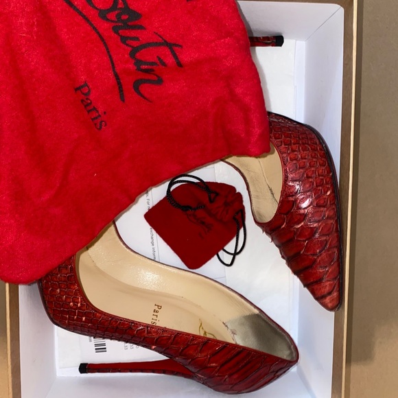 Christian Louboutin So Kate Python Red Sole Pump - Picture 2 of 13